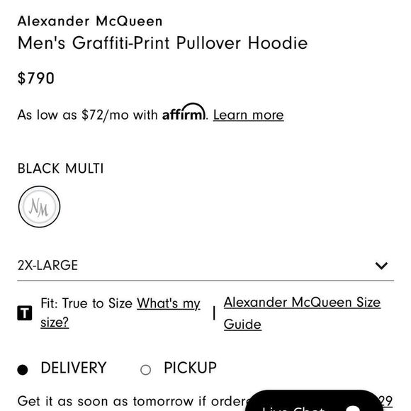 Alexander McQueen Men's Graffiti-Print Pullover Hoodie - Picture 6 of 7